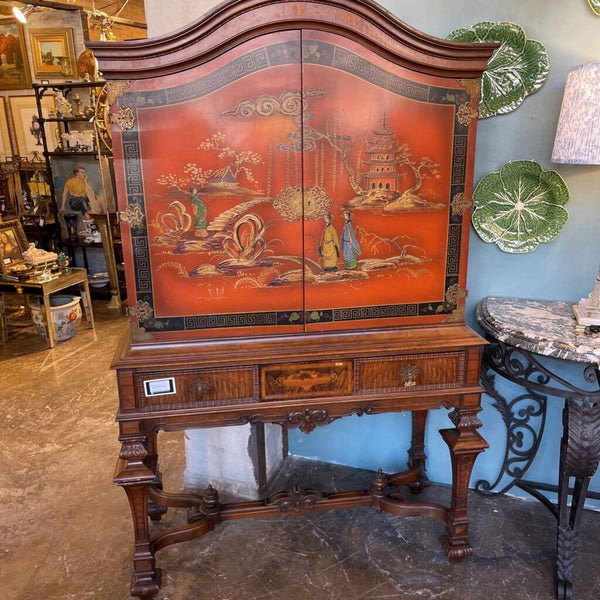 ASIAN CHINOISERIE SCENE CABINET 20"D, 46"W, 74.5T