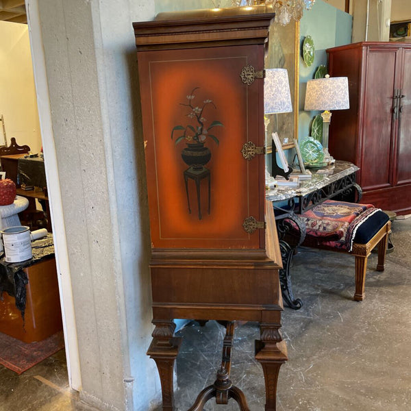 ASIAN CHINOISERIE SCENE CABINET 20"D, 46"W, 74.5T