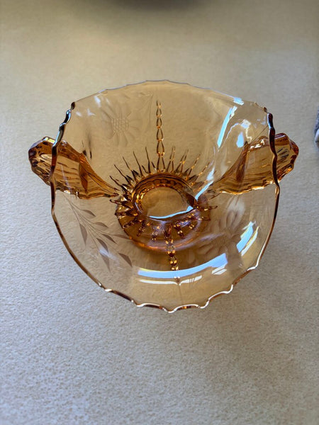 Small amber etched bon bon