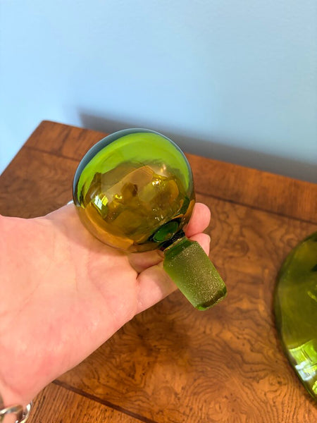 Fabulous Blenko 6934 large bell decanter designed by Joel Myers with replaced Blenko stopper(not original) but made at the Blenko factory approx 18.5 inch tall with stopper in-for pick up only