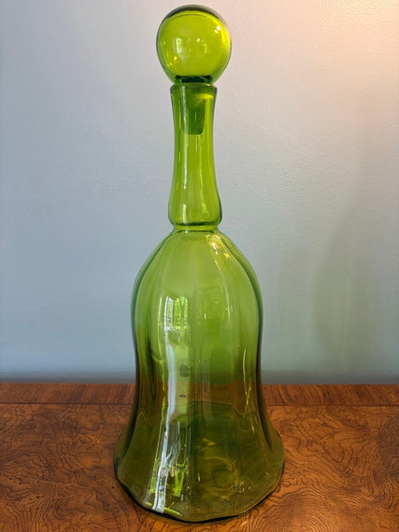 Fabulous Blenko 6934 large bell decanter designed by Joel Myers with replaced Blenko stopper(not original) but made at the Blenko factory approx 18.5 inch tall with stopper in-for pick up only