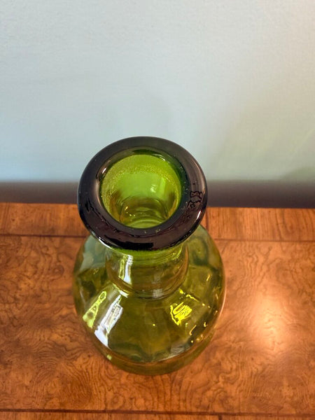 Fabulous Blenko 6934 large bell decanter designed by Joel Myers with replaced Blenko stopper(not original) but made at the Blenko factory approx 18.5 inch tall with stopper in-for pick up only