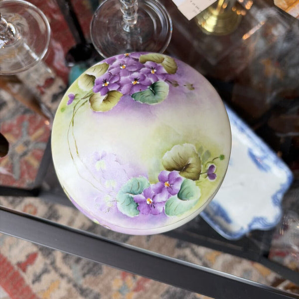 Violets covered dresser box