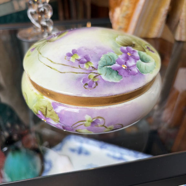 Violets covered dresser box