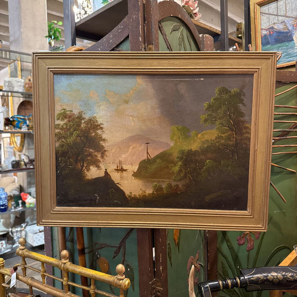 Early 20th C. Painting Landscape Gold Frame 24x18 overall