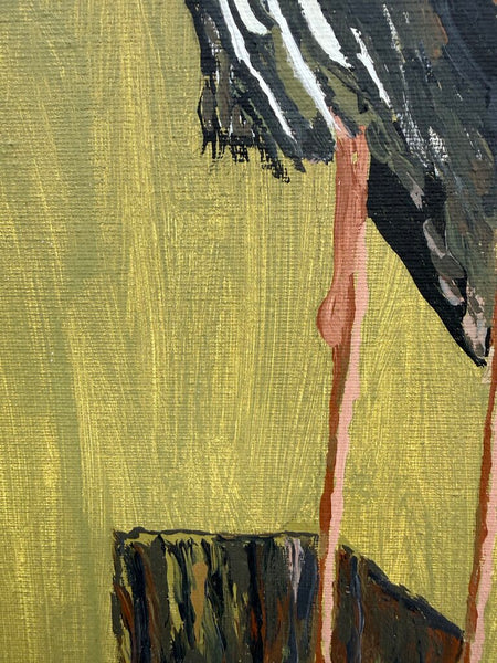 Painted Herron on canvas 20x16x16