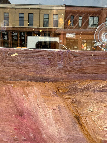 1963 M. Saruk Signed Textured Pink Anstract on Canvas 31.5 x 25.5T