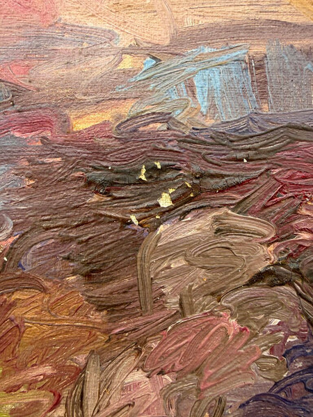 1963 M. Saruk Signed Textured Pink Anstract on Canvas 31.5 x 25.5T
