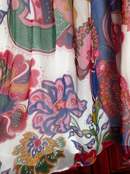 Zimmermann Lovestruck Ruffled Floral Silk Chiffon Blouse FIRM