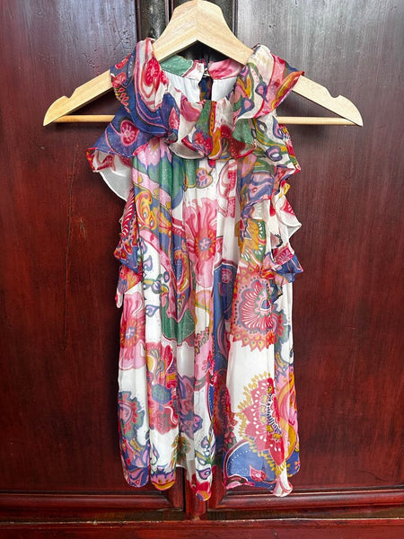 Zimmermann Lovestruck Ruffled Floral Silk Chiffon Blouse FIRM