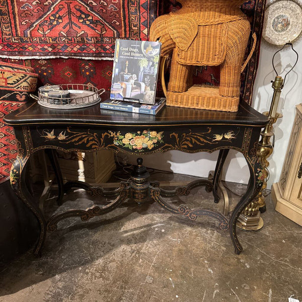 BLACK LACQUER CONSOLE TABLE 48W 22D 33T IN STORE PICK UP ONLY