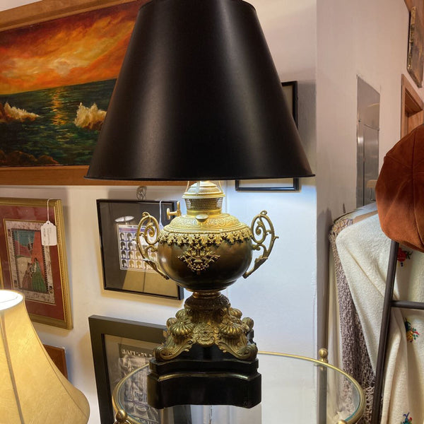 Antique Victorian converted oil lamp 24" high