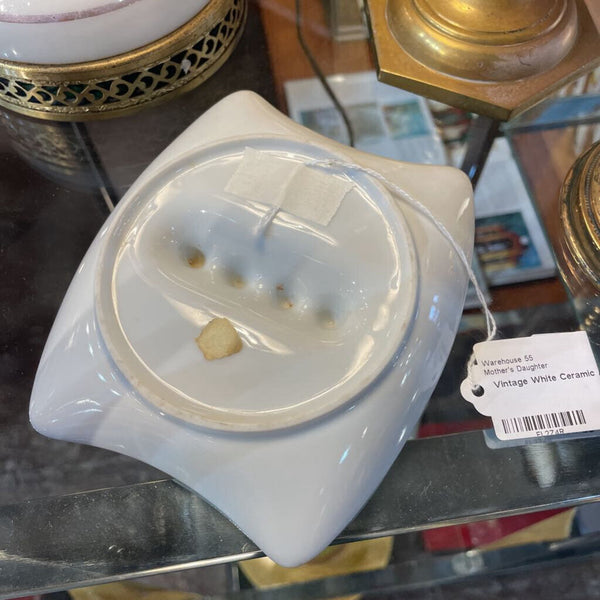 Vintage White Ceramic Ashtray