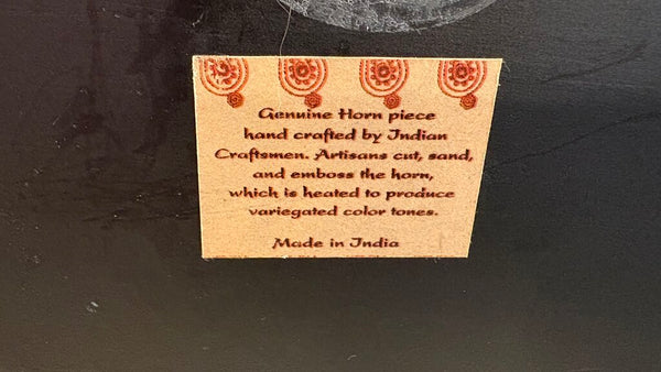 HAND CRAFTED LIDDED HORN BOX - MADE IN INDIA