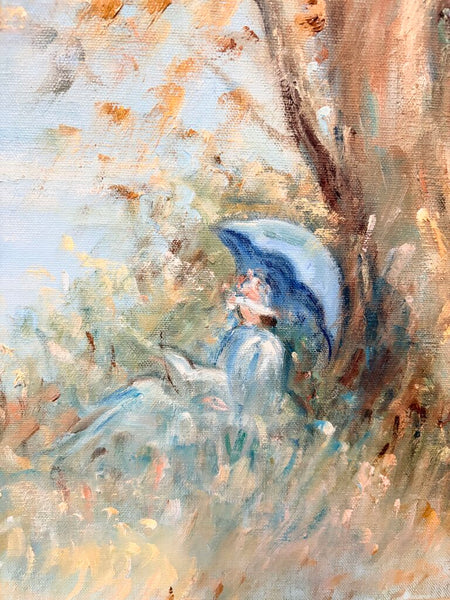 Diane Van Court impressionistic oil on Canvas landscape approx 32.5x44.5 known artist with stunning details-vintage