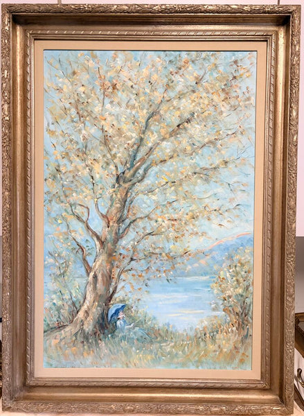 Diane Van Court impressionistic oil on Canvas landscape approx 32.5x44.5 known artist with stunning details-vintage