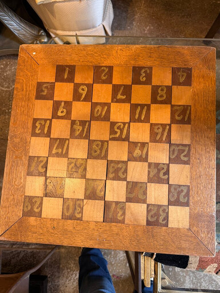 Vintage oak chess board