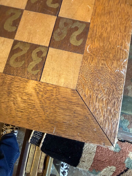 Vintage oak chess board