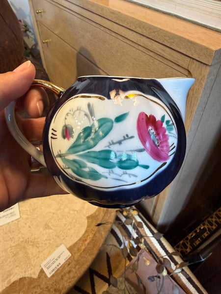 Navy blue antique creamer