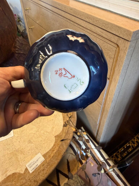 Navy blue antique creamer