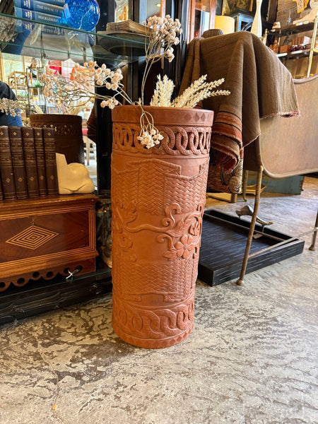 MCM Chinoiserie Terracotta Umbrella Stand