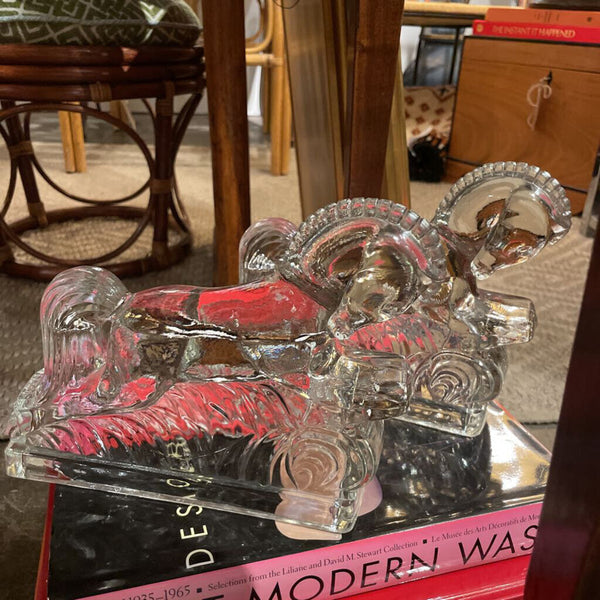 Pair of 1940s LE Smith glass galloping horse bookends -a pair