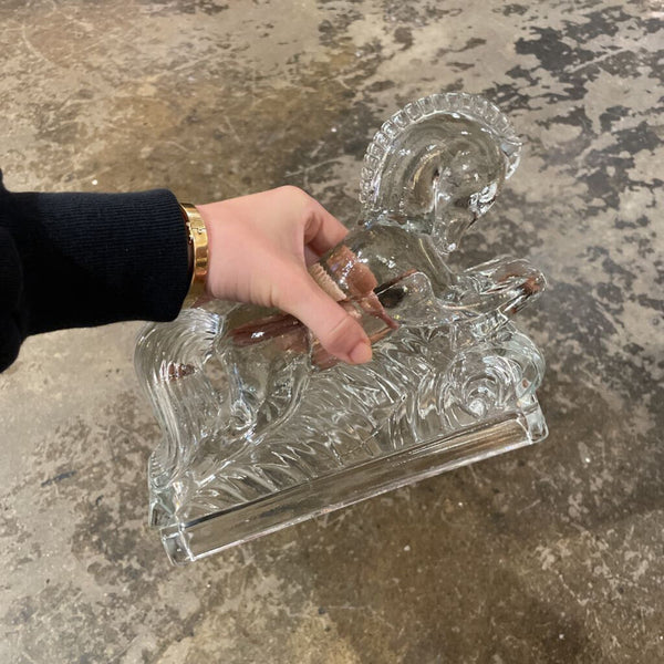 Pair of 1940s LE Smith glass galloping horse bookends -a pair