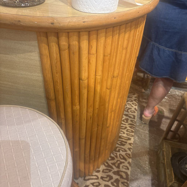 Vintage Bamboo 60's era Tiki Bar with 2 bamboo bar stools . In store pick up only 49 w x 38 tall by 19 deep