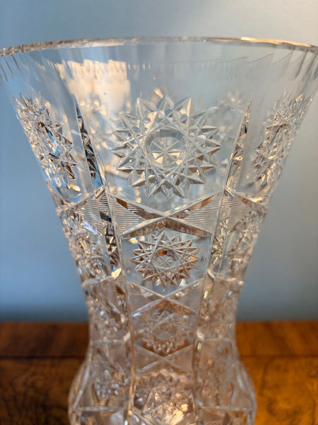 ABP antique cut glass 10 inch vase