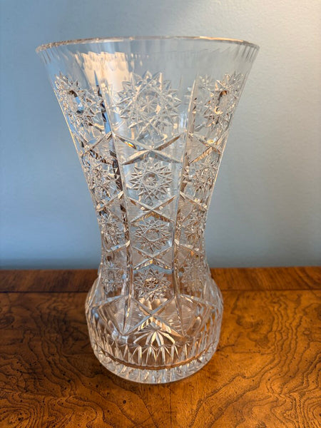 ABP antique cut glass 10 inch vase