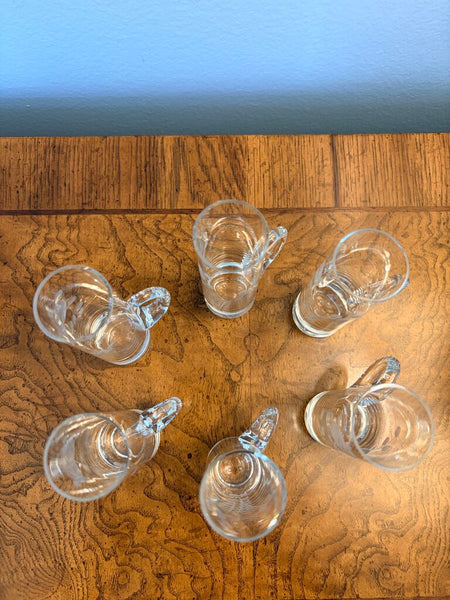 Set of 6 etched and handled shots