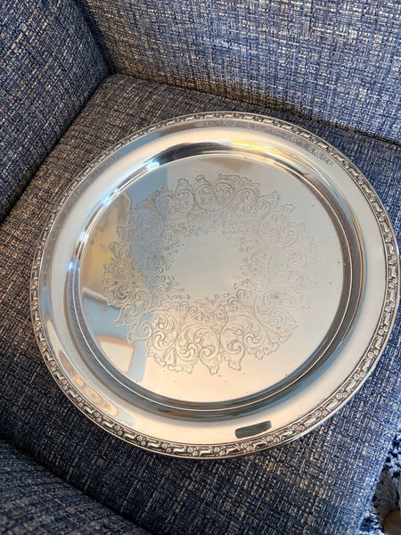 Large 17 inch silverplate tray-vintage