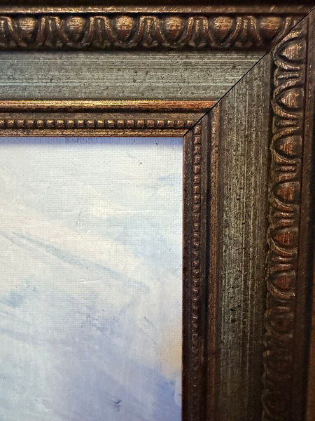 Impressionist oil on Masonite of Paris in the rain by known artist Antonio DeVity approx 23.5x20.5
