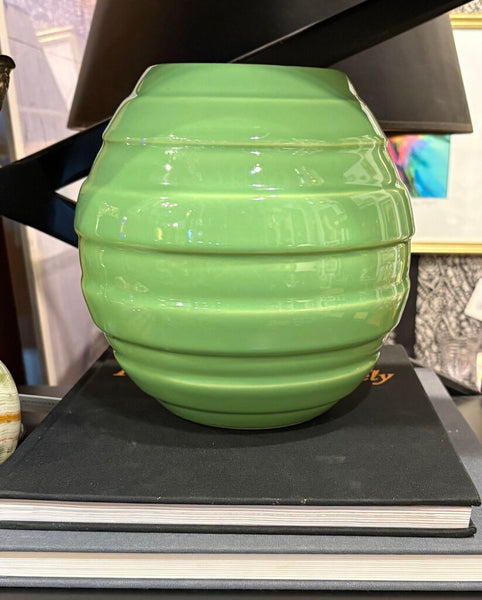 HAEGER APPLE GREEN BEEHIVE VINTAGE VESSEL | 8.25"H X 7.5"W
