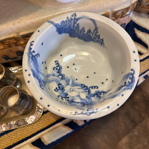 Blue and White Bunny Haisan Bowl