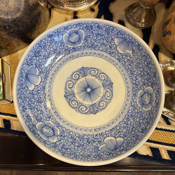 19th Century Blue and White Floral Bowl