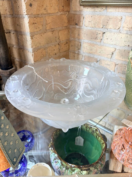 1930s Josef Inwald Mermaid bowl with lotus flower border-of the highest quality approx 13x6 for pick up only