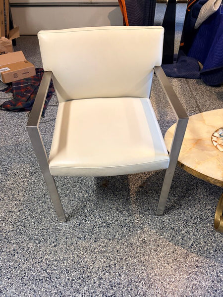High quality Corfino leather and brushed chrome pull up chair by HBF-For Pick Up Only approx 32t x23w x22d