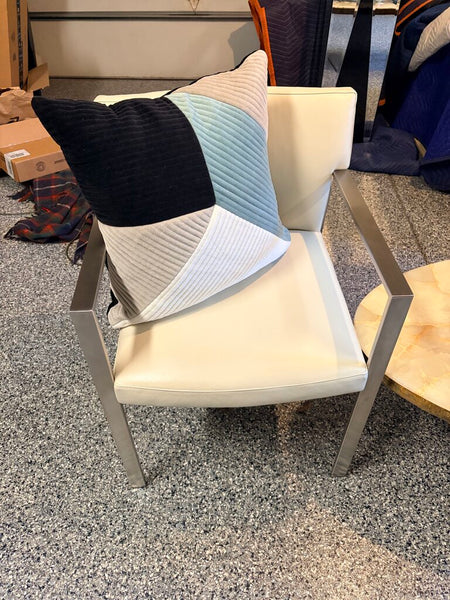 High quality Corfino leather and brushed chrome pull up chair by HBF-For Pick Up Only approx 32t x23w x22d