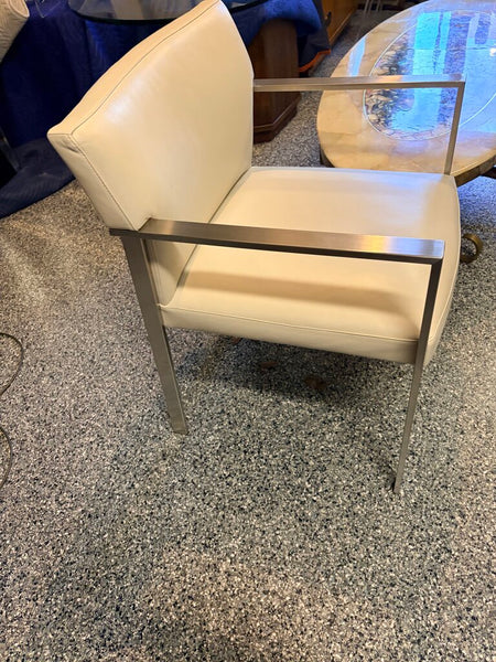 High quality Corfino leather and brushed chrome pull up chair by HBF-For Pick Up Only approx 32t x23w x22d