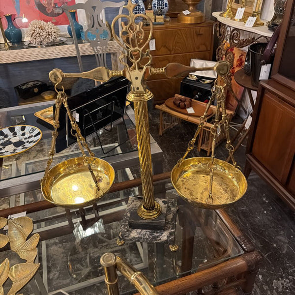 Neoclassical Brass and Black Marble Scale