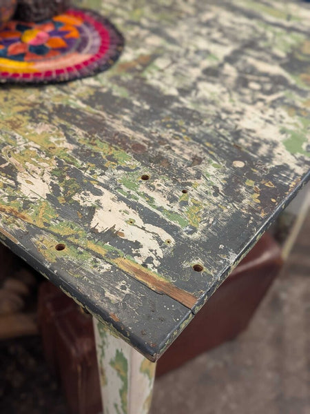 LSBJ - Primitive Farmhouse Work Table 41.5"Wx28"Dx28.5"H, 24" Bttm of Apron