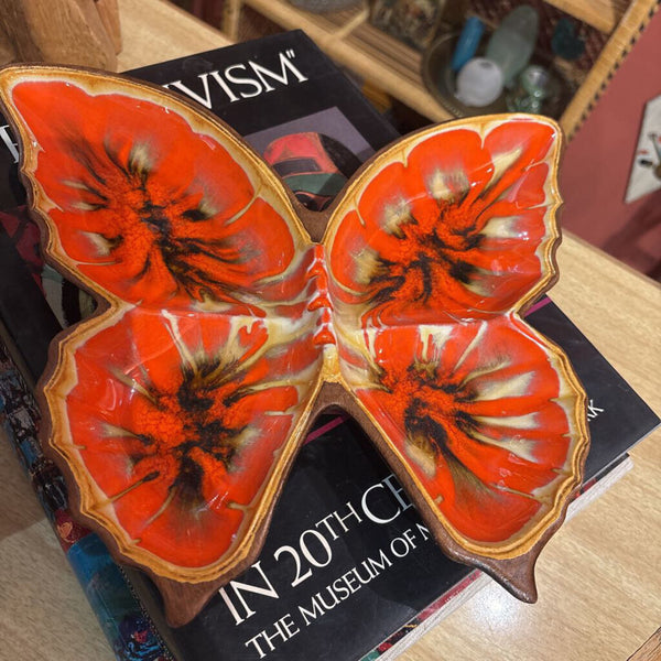 Vintage butterfly compartment dish