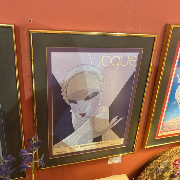 Vintage framed vogue art
