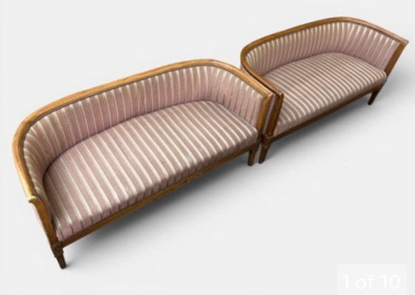 PAIR BIEDERMEIER STYLE SOFAS 28T 60W 25W IN STORE PICK UP