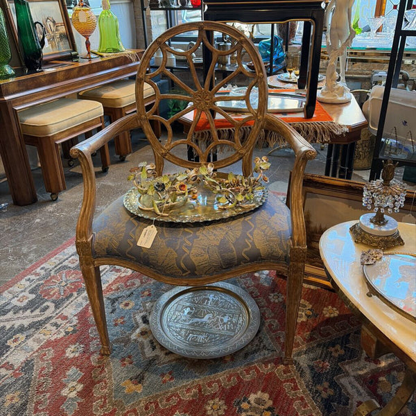 Dennis and Leen Lux pair of Hepplewhite spider back super high end chairs 38x27x24 approx for pick up only