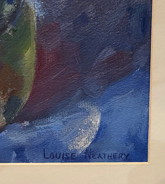 LOUISE NEATHERLY SIGNED FLORAL STILL LIFE PAINTING IN CARVED WOOD FRAME | 29.5" H X 25.5" W