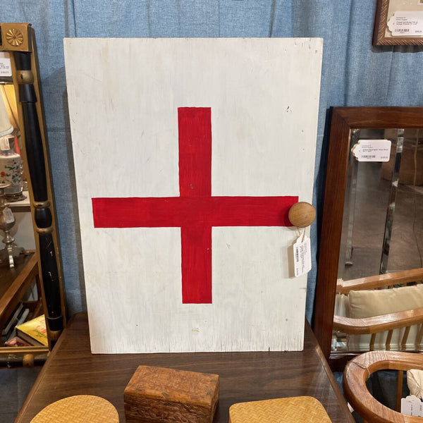 Vintage Handmade First Aid Cabinet, Painted Wood, 3 Shelves, Wall Mounted - 21" x 15" x 6.5" -- IN STORE PICK UP ONLY