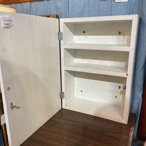 Vintage Handmade First Aid Cabinet, Painted Wood, 3 Shelves, Wall Mounted - 21" x 15" x 6.5" -- IN STORE PICK UP ONLY