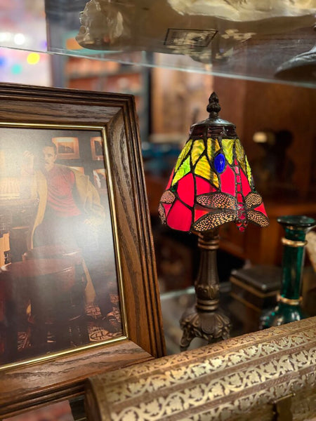 Tiffany Inspired Stained Glass Dragonfly Lamp